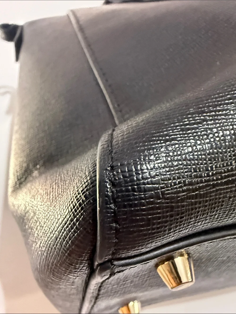 Furla Black Saffiano Leather Satchel